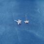 April 925 Sterling Silver Diamond Birthstone Stud Earrings, thumbnail 3 of 8
