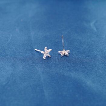 April 925 Sterling Silver Diamond Birthstone Stud Earrings, 3 of 8