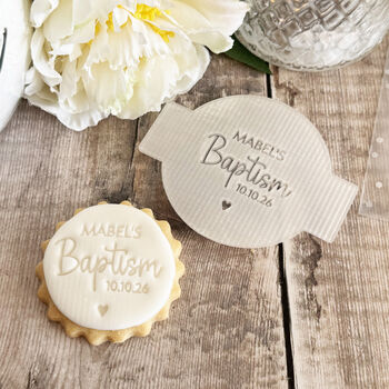 Personalised Baptism Fondant Embosser With Name And Date, 7 of 9
