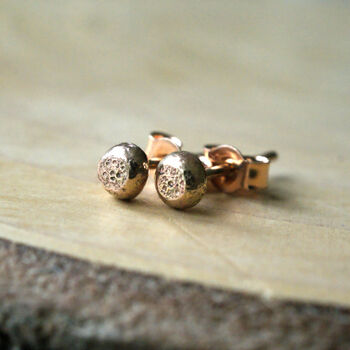 9ct Yellow Gold Moon Studs, 4 of 5