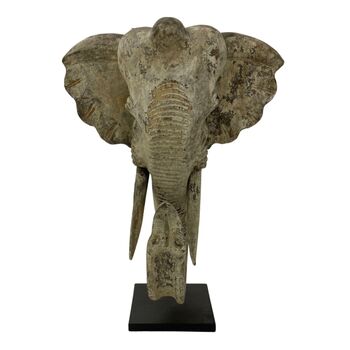 Wooden Carved Elephant Sculpture, 2 of 2