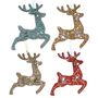 Set Of Five Handmade Sparkling Reindeer Baubles, thumbnail 2 of 5