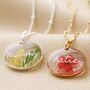 Personalised Pressed Birth Flower Pendant Necklace, thumbnail 2 of 12