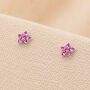 5mm Sterling Silver Pink Crystal Star Stud Earrings, thumbnail 1 of 11