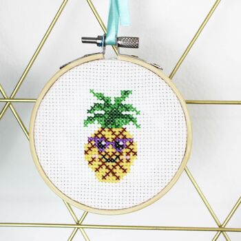 Pineapple Mini Cross Stitch Kit, 3 of 8