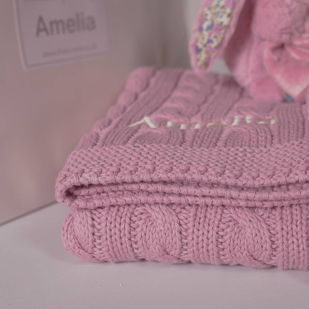 knitted personalised baby blankets