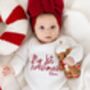 My First Christmas Embroidered Personalised New Baby Knitted Romper, thumbnail 2 of 11