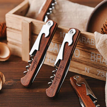 Personalised Wine Opener – Wooden Corkscrew Gift, 4 of 5