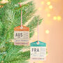 Personalised Wooden Luggage Tag Christmas Decoration, thumbnail 1 of 4
