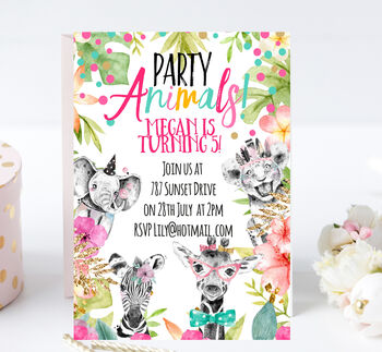 Safari Animal Party Invitation Download, 2 of 6
