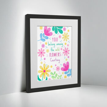 Personalised Flower Power Children’s Nursery Framed Print, 10 of 10