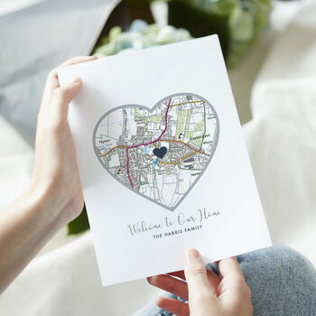Home Is Where The Heart Is Personalised Map Print, 6 of 8