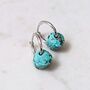 Turquoise Teardrop December Birthstone Earrings, Silver, thumbnail 1 of 4
