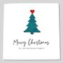 Christmas Card Personalised Name Leather Christmas Tree, thumbnail 4 of 4