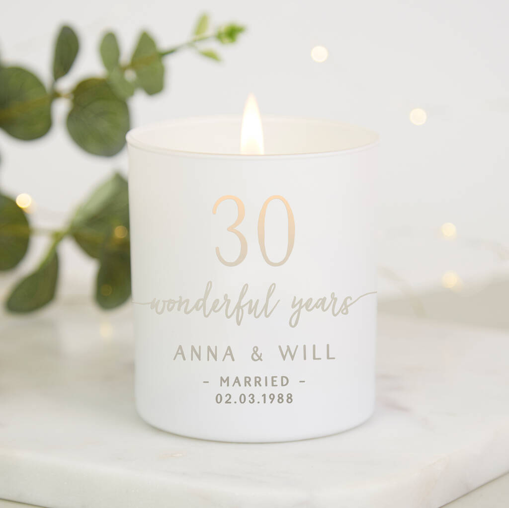 Personalised Couple's Anniversary Candle By Kindred Fires ...