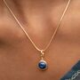 18ct Gold Blue Lapis Wisdom Touchstone Necklace, thumbnail 7 of 7