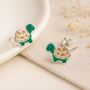 Girls Sterling Silver Turtle Stud Earrings, thumbnail 1 of 6