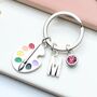 Personalised Artist Keyring Palette And Paintbrush, thumbnail 1 of 9