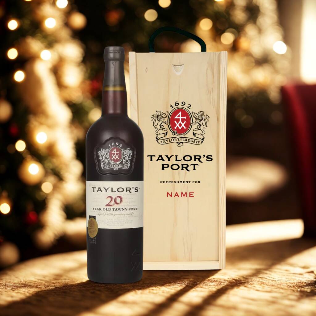 Personalised Taylor's 20 Year Old Tawny Port Gift Set, 1 of 3