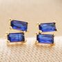 Stone Stud Earrings In Gold Plating, thumbnail 3 of 11