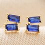 Stone Stud Earrings In Gold Plating, thumbnail 3 of 12