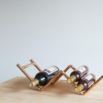 Handcrafted Copper Wine Rack And Bottle Holder, 2 of 4
