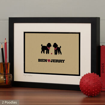 Personalised Poodle Print For One Or Two Dogs, 10 of 12