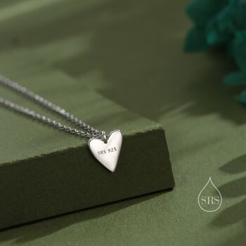 Extra Tiny Heart Pendant Necklace In Sterling Silver, 8 of 9