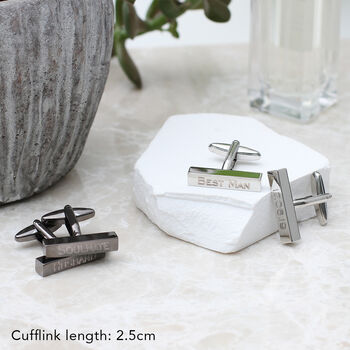 Personalised Square Bar Cufflinks, 2 of 6