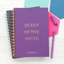 Personalised Queen Of The South Notebook, thumbnail 1 of 5