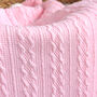 Personalised Pink Pom Pom Baby Girl Blanket, thumbnail 4 of 8