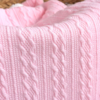 Personalised Pink Pom Pom Baby Girl Blanket, 4 of 8