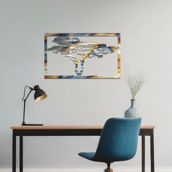 Contemporary Metal Tree Wall Hanging Sculpture For Home Or Office, 4 of 11