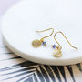 Pave Disc Birthstone Earrings, thumbnail 2 of 11