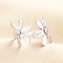 Stainless Steel Large Daisies Adjustable Ring In Silver Plating, thumbnail 2 of 3