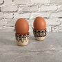 Stoneware Egg Cups Set In Sand Colour, thumbnail 2 of 6
