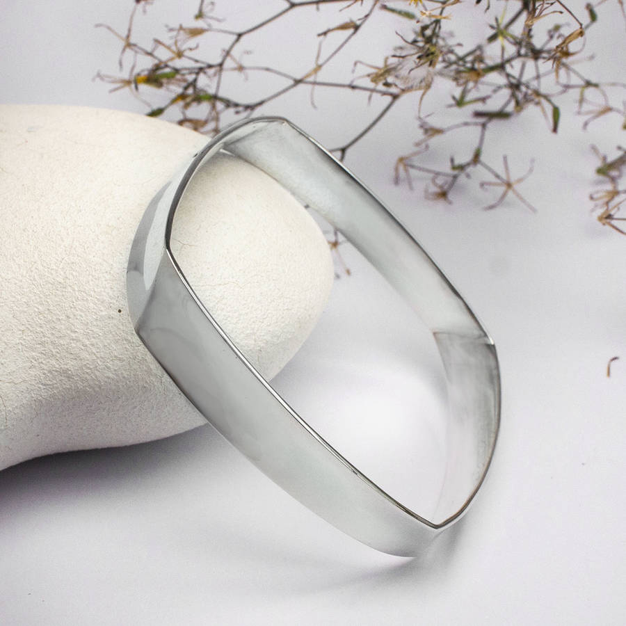 Sterling Silver Square Bangle By Martha Jackson Sterling Silver