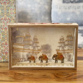 Luxury Wood Serving Tray, Indian Printed Serveware, 12 of 12