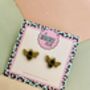 Bumble Bee Glitter Stud Earrings, thumbnail 5 of 5