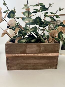 Personalised Wood And Copper Pot Planter, 3 of 7