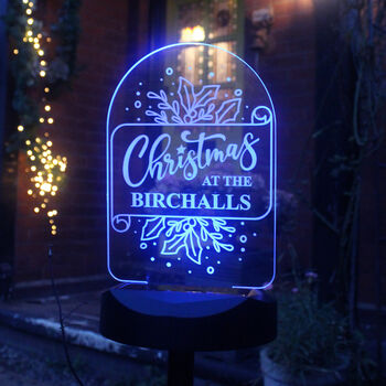 Personalised 'Christmas At The…' Garden Solar Light – Outdoor Christmas Decoration, 4 of 8
