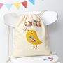 Personalised Singing Bird Cotton Nursery Bag, thumbnail 1 of 4