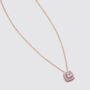 Rose Quartz 18k Rose Gold Plated Square Necklace, thumbnail 3 of 4