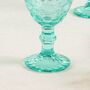 Luxury Turquoise Footed Glass Wine Goblets, thumbnail 6 of 9