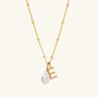 Pearl Letter Necklace 925 Silver Gold Plated Vermeil, thumbnail 3 of 7