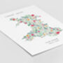 Personalised Floral Map Of Wales Print, thumbnail 2 of 5