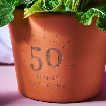 Milestone Birthday Personalised Terracotta Plant Pot, 2 of 5
