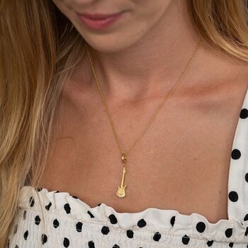 18ct Gold Electric Guitar Necklace, 3 of 6