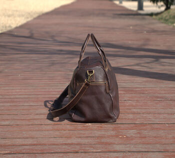 Genuine Leather Weekend Bag In Vintage Look, 5 of 12