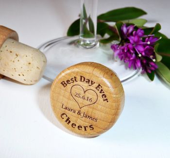 Best Day Ever Personalised Wine Bottle Stopper, 3 of 3